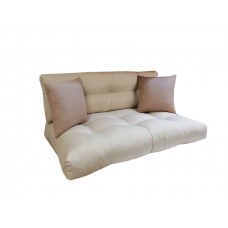 Koyu Bej Rengi Palet Minderi 120x80 Cm Ve 2 Adet Kırlent-Fitsdekor